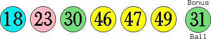 18 23 30 46 47 49 (31)