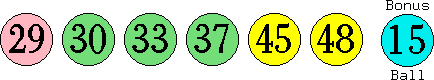 29 30 33 37 45 48 (15)