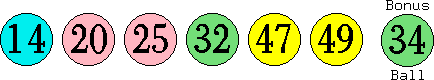 14 20 25 32 47 49 (34)