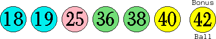 18 19 25 36 38 40 (42)
