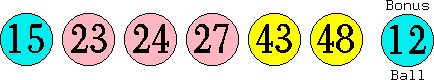 15 23 24 27 43 48 (12)