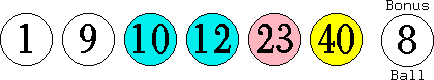 01 09 10 12 23 40 (08)
