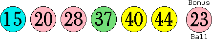 15 20 28 37 40 44 (23)