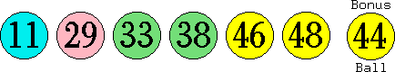 11 29 33 38 46 48 (44)