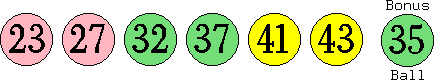 23 27 32 37 41 43 (35)