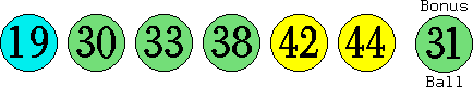 19 30 33 38 42 44 (31)