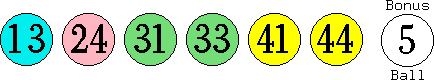 13 24 31 33 41 44 (05)