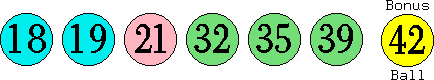 18 19 21 32 35 39 (42)