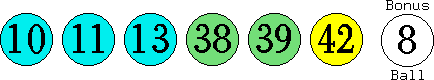10 11 13 38 39 42 (08)