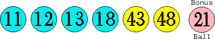 11 12 13 18 43 48 (21)