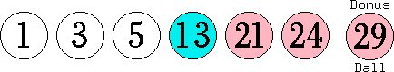 01 03 05 13 21 24 (29)