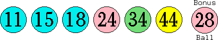 11 15 18 24 34 44 (28)