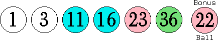 01 03 11 16 23 36 (22)