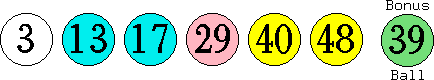03 13 17 29 40 48 (39)