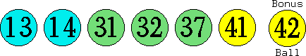 13 14 31 32 37 41 (42)