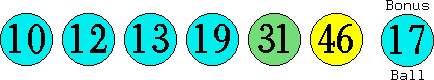 10 12 13 19 31 46 (17)