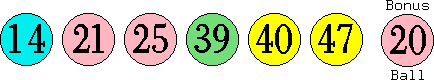 14 21 25 39 40 47 (20)