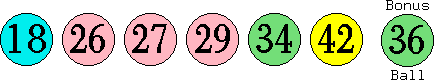 18 26 27 29 34 42 (36)