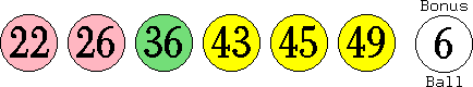 22 26 36 43 45 49 (06)