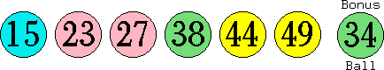 15 23 27 38 44 49 (34)